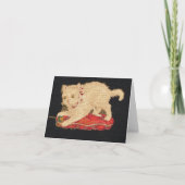 Needlepoint Kitty Cat Note Kaart (Voorkant)