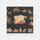 Needlepoint Kitty Cat Paper Napkin Servet (Voorkant)