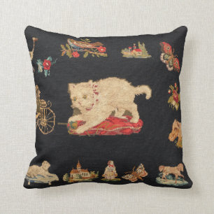  Needlepoint Kitty Cat Pillow Kussen