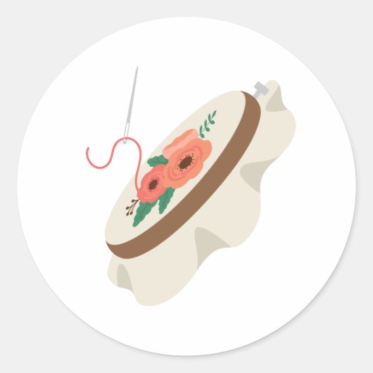 Needlepoint Ronde Sticker (Voorkant)