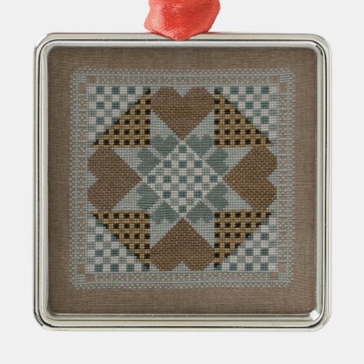 Needlepoint-sterversiering Metalen Ornament (Voorkant)