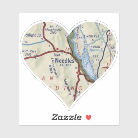 Needles CA 50's Map Sticker (Vel)