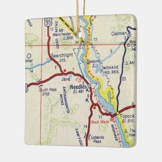 Needles CA  Map Keramisch Ornament (Links)
