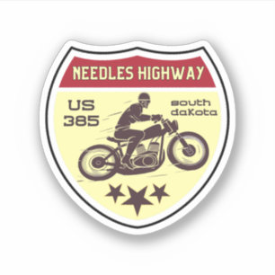 Needles Highway motorfiets roadtrip South Dakota Sticker