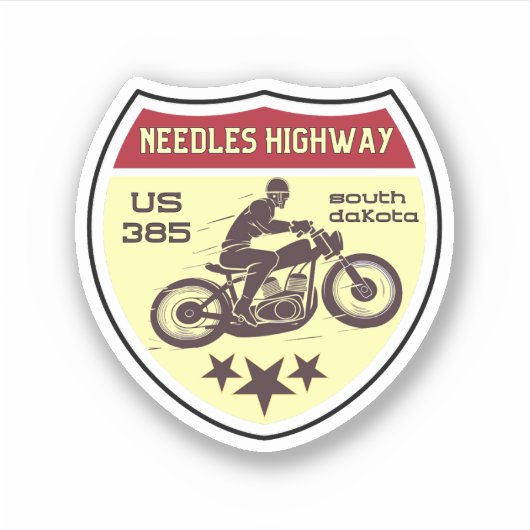 Needles Highway motorfiets roadtrip South Dakota Sticker (Voorkant)