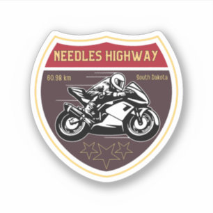 Needles Highway motorfiets roadtrip South Dakota Sticker