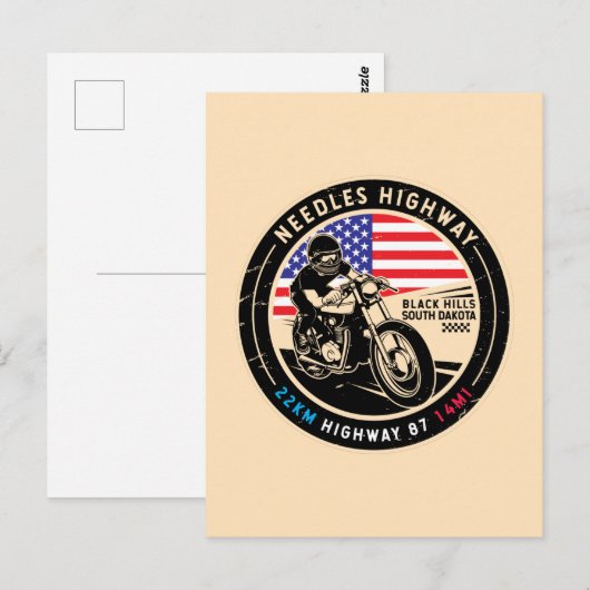 Needles Highway South Dakota Motorcycle Briefkaart (Voorkant / Achterkant)