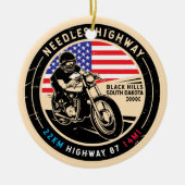 Needles Highway South Dakota Motorcycle Keramisch Ornament (Voorkant)