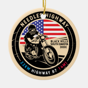 Needles Highway South Dakota Motorcycle Keramisch Ornament