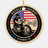 Needles Highway South Dakota Motorcycle Keramisch Ornament (Achterkant)
