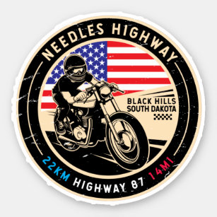 Needles Highway South Dakota Motorcycle Sticker