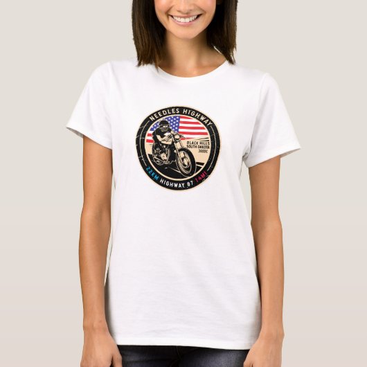 Needles Highway South Dakota Motorcycle T-shirt (Voorkant)