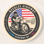 Needles Highway South Dakota Motorcycle Zandsteen Onderzetter<br><div class="desc">Needles Highway,  gemaakt in een ,  stijlembleem in nood. Het is een beroemde schilderachtig rit die gevonden wordt in Zuid Dakota en buiten de Peter Norbeck Schilderachtig Byway.</div>