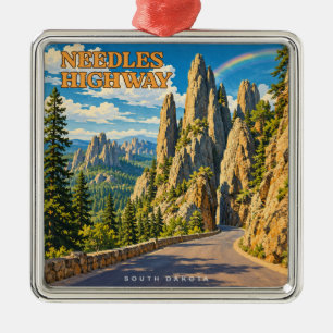 Needles Highway South Dakota Regenboog Metalen Ornament