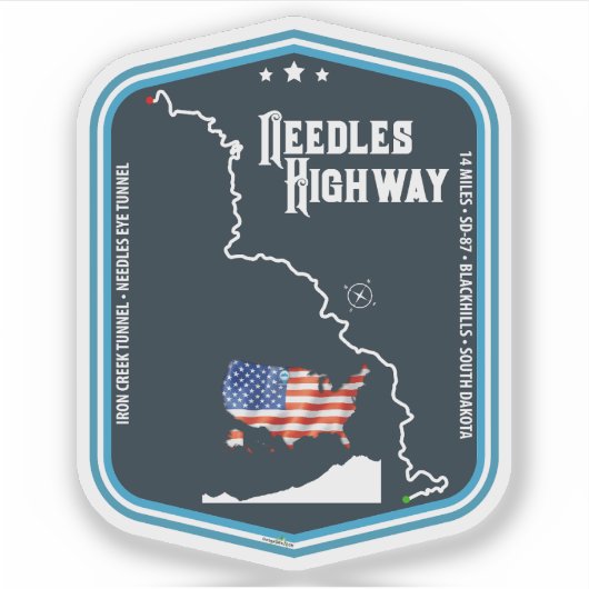 Needles Highway US87 USA Black Hills SD 03 Sticker (Voorkant)