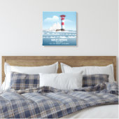 Needles Lighthouse Canvas Afdruk (Insitu (Slaapkamer))
