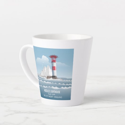 Needles Lighthouse Latte Mok (Linkerhoek)