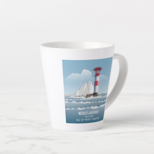 Needles Lighthouse Latte Mok (Rechterhoek)