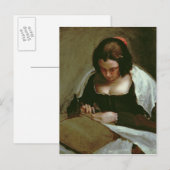 Needlewoman, c.1640-50 briefkaart (Voorkant / Achterkant)