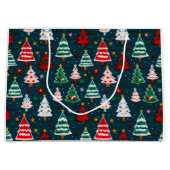 Needlework Christmas Trees Festive Holiday Groot Cadeauzakje (Voorkant)