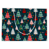 Needlework Christmas Trees Festive Holiday Groot Cadeauzakje (Achterkant)