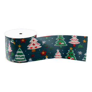 Needlework kerstbomen feestelijke vakantie grosgrain lint