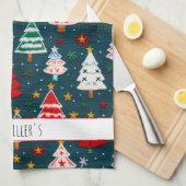 Needlework kerstbomen feestelijke vakantie theedoek (Quarter Fold)