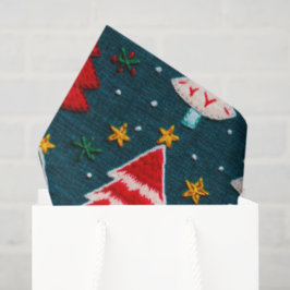 Needlework kerstbomen feestelijke vakantie tissuepapier