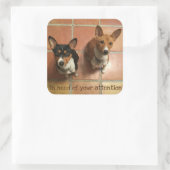 Needy Basenji's Vierkante Sticker (Tas)