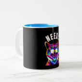 Needy... ontdek de vele manieren van de kat tweekleurige koffiemok (Voorkant links)