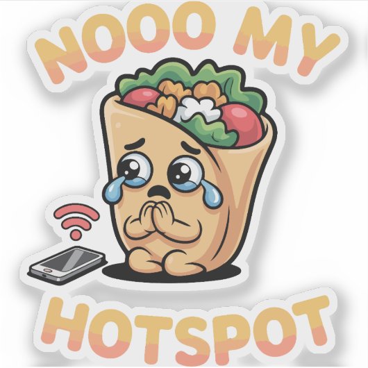 Neeej Mijn Hotspot – Grappige Italiaanse Brainrot  Sticker (Voorkant)
