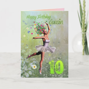 Neef 10 jaar, bloemenfee verjaardagskaart kaart