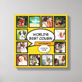 Neef 12 Foto Collage Retro Stripboek Pret Canvas Afdruk
