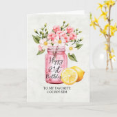 Neef 21e Verjaardag Bloemenpot Roze Groet Kaart (Gele Bloem)