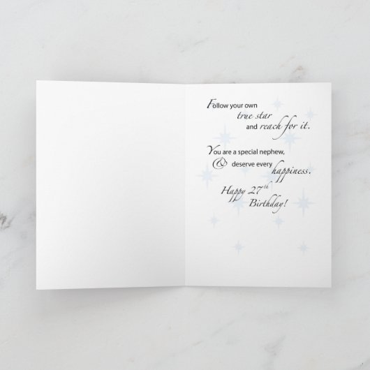 Neef 27e Verjaardagster Inspirerend Blauw Zwart Kaart (Binnen)