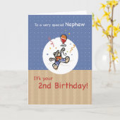 Neef 2e Teddy Beer Ballon Verjaardag Kaart (Gele Bloem)