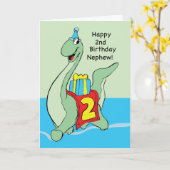 Neef, 2e verjaardag dinosaurus kaart (Gele Bloem)