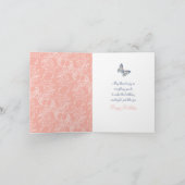 Neef 50ste verjaardag vlinders blauw koraal kaart (Binnen)