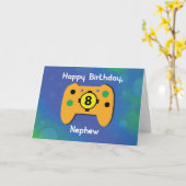 Neef 8 Jaar Verjaardag Gamer Controller Kaart (Gele Bloem)