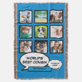 Neef 9 Fotocollage Comic Book Fun Blue Deken