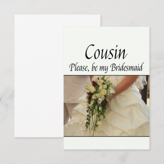 Neef alsjeblieft Bridesmaid Kaart (Voorkant / Achterkant)