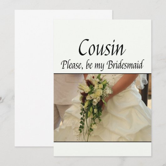 Neef alsjeblieft Bridesmaid Kaart (Voorkant / Achterkant)