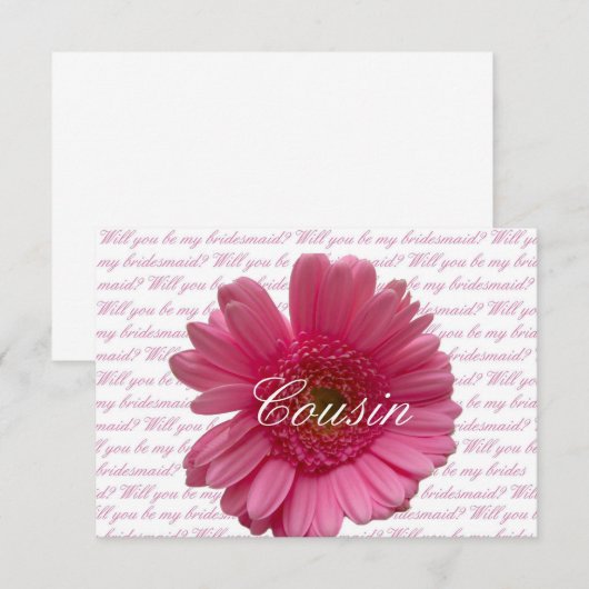 Neef alsjeblieft Bridesmaid Kaart (Voorkant / Achterkant)