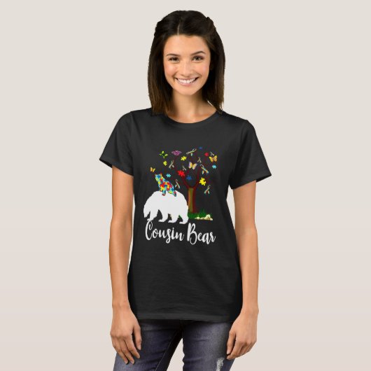 Neef Beer Autisme Awareness Support T-shirt (Voorkant volledig)