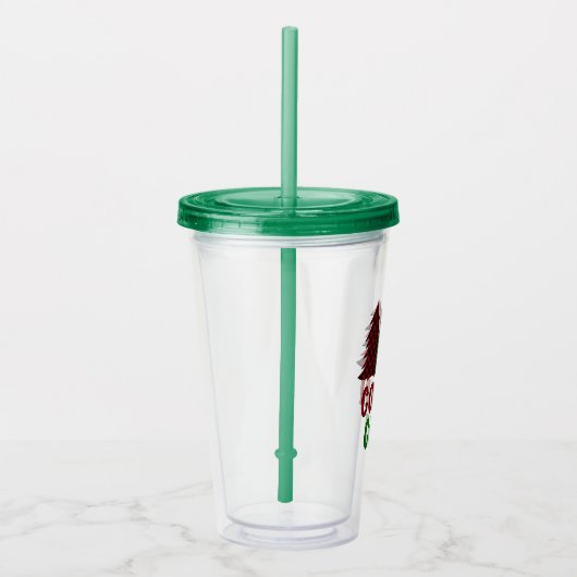 neef-bemanningsbuffel met kerstboom acryl drinkbeker (Rechts)