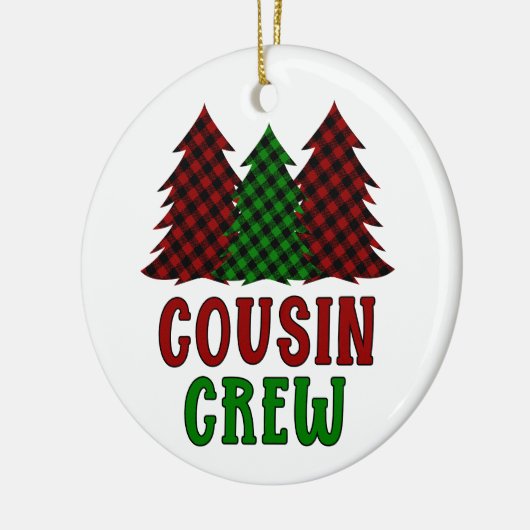 neef-bemanningsbuffel met kerstboom keramisch ornament (Links)