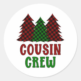 neef-bemanningsbuffel met kerstboom ronde sticker