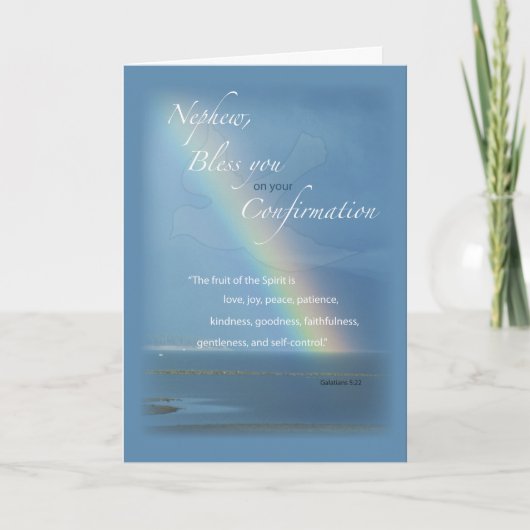 Neef Bevestiging Regenboog Felicitaties Kaart (Voorkant)