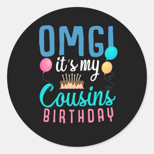 Neef Birthday Cake Funny Balloon Kind Ronde Sticker (Voorkant)