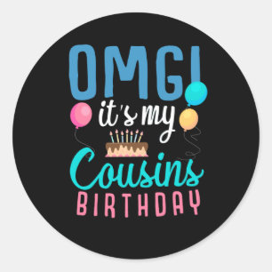 Neef Birthday Cake Funny Balloon Kind Ronde Sticker